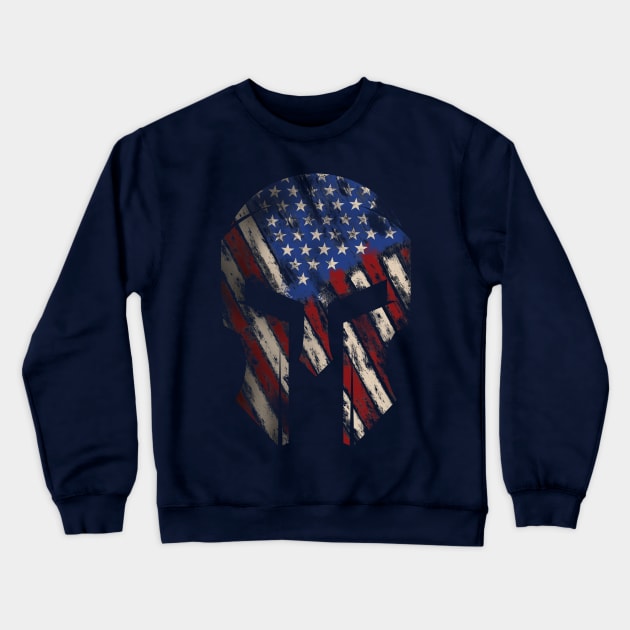 Patriotic Spartan helmet Crewneck Sweatshirt by Richardramirez82